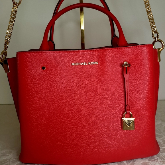 Michael Kors Red Shoulder Hand Bag - Picture 2 of 11